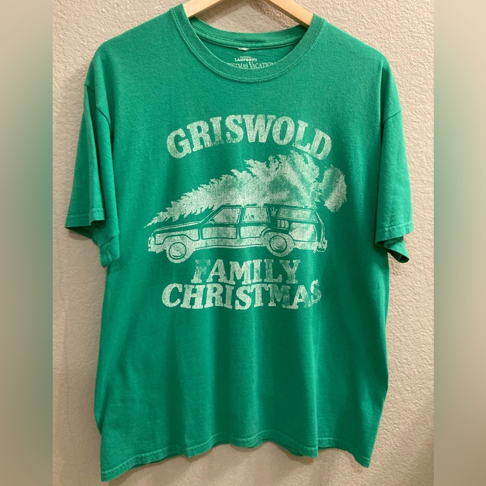National Lampoon green Christmas Tshirt, size large